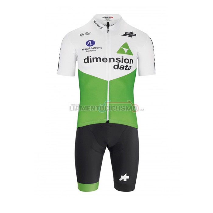 Abbigliamento Ciclismo Dimension Data Manica Corta 2019 Verde Bianco